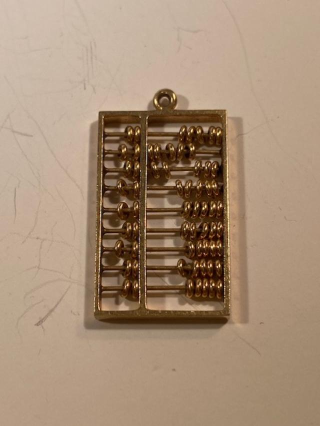 14K Gold Abacus Pendant Charm Chinese (1 of 2)