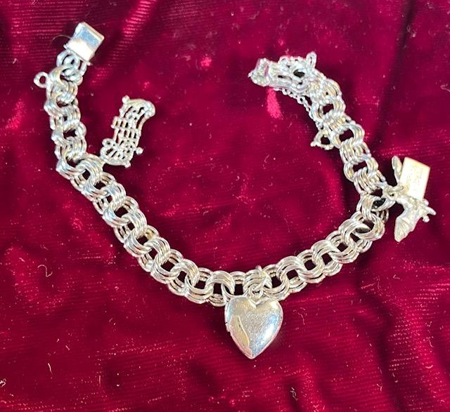 Elco Sterling Silver Charm Bracelet with Charms (1 of 3)