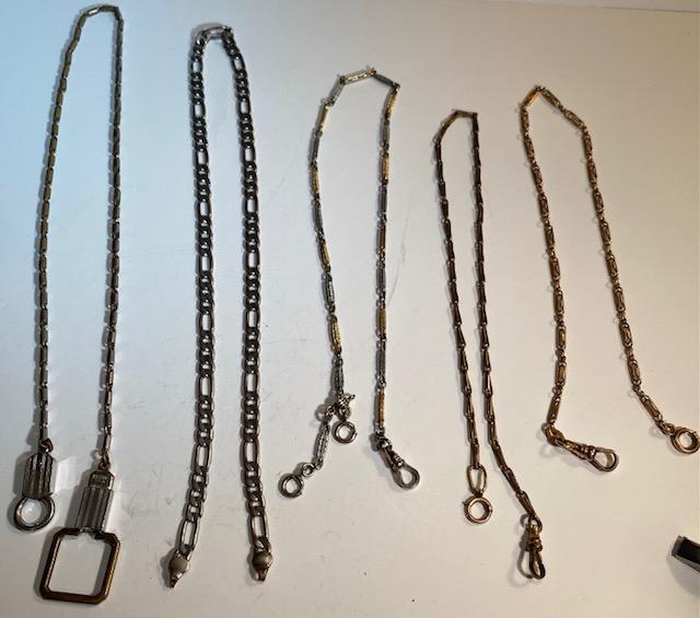 Lot of 5 Silver and GP Watch /Fob Chains (1 of 4)