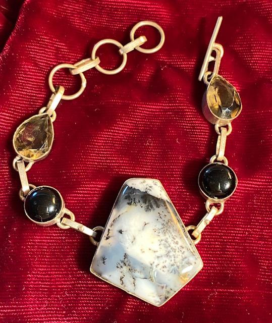 Black Stone Vintage Bracelet Sterling Silver (1 of 4)