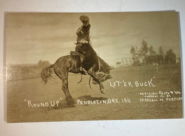 RPPC 1910-1920 Rodeo Round-up Photo Cowboy (1 of 2)