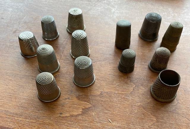 Lot of 13 Vintage Sewing Thimbles (1 of 2)