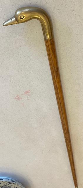Vintage Brass Duck Handle Cane (1 of 4)