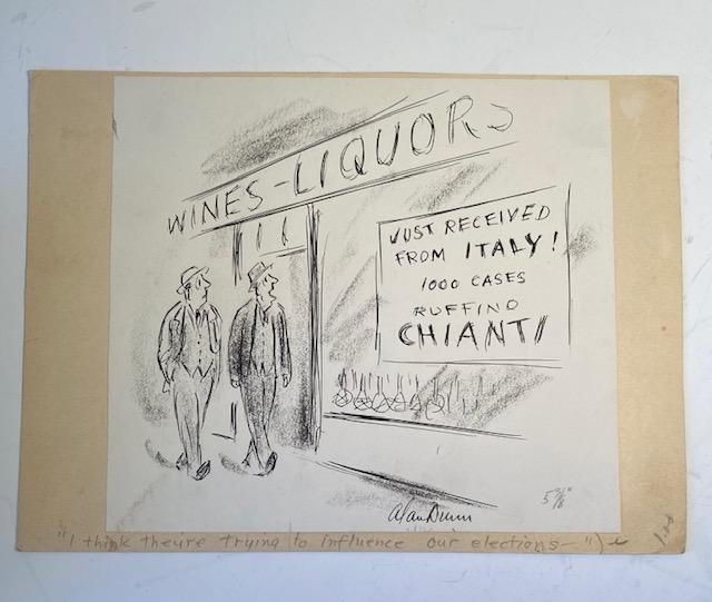 Alan Dunn Original Cartoon New Yorker: Original Cartoon by Alan Dunn who was a cartoonist known for his work in The New Yorker. He also had architectural expertise and submitted work to the magazine Architectural Record. He was married to 