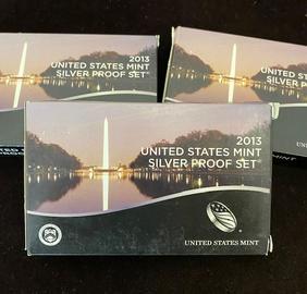 LOT OF 3 2013 US Mint silver proof sets (1 of 6)