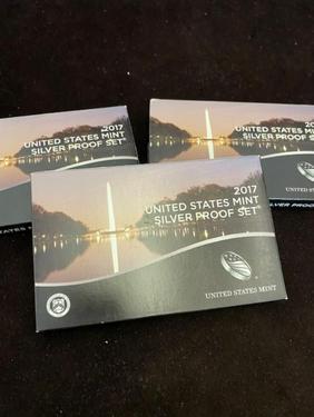 LOT OF 3 2017 US Mint silver proof sets (1 of 7)