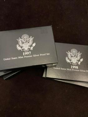 (5) US Mint Premier Silver proof sets 1997-1998 (1 of 2)