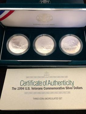 1994 US Veterans Commemorative Silver Dollars (1 of 6)