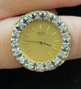 14k Gold Nugget Ring Watch With Diamonds (1 of 3)
