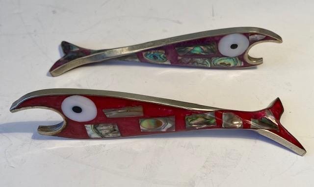 Abalone and Stone Fish Bottle Openers Lot of 2 (1 of 4)