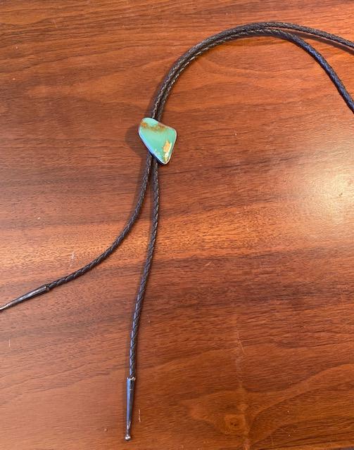 Gusterman Santa Fe Bolo Tie Turquoise Sterling Silver (1 of 3)