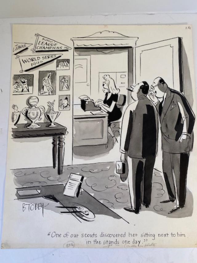 Barney Tobey Original Cartoon New Yorker: Barney Tobey's gently humorous cartoons appeared in The New Yorker for more than five decades. Until his death Mr. Tobey was a contract artist for the magazine, which published more than 1,200 of his 