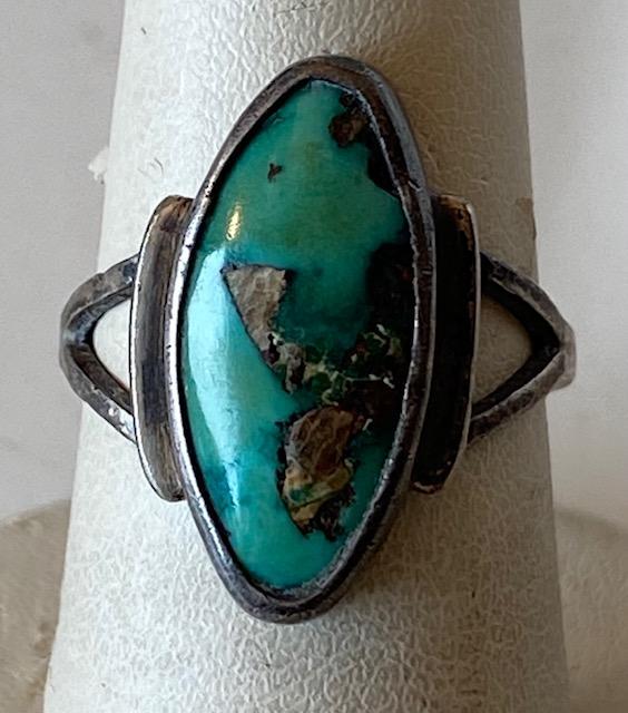Navajo Indian Sterling Turquoise Stone Ring (1 of 2)