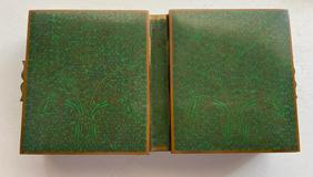 Champleve Cigarette Box Ca. 1930 Green Chinese (1 of 5)