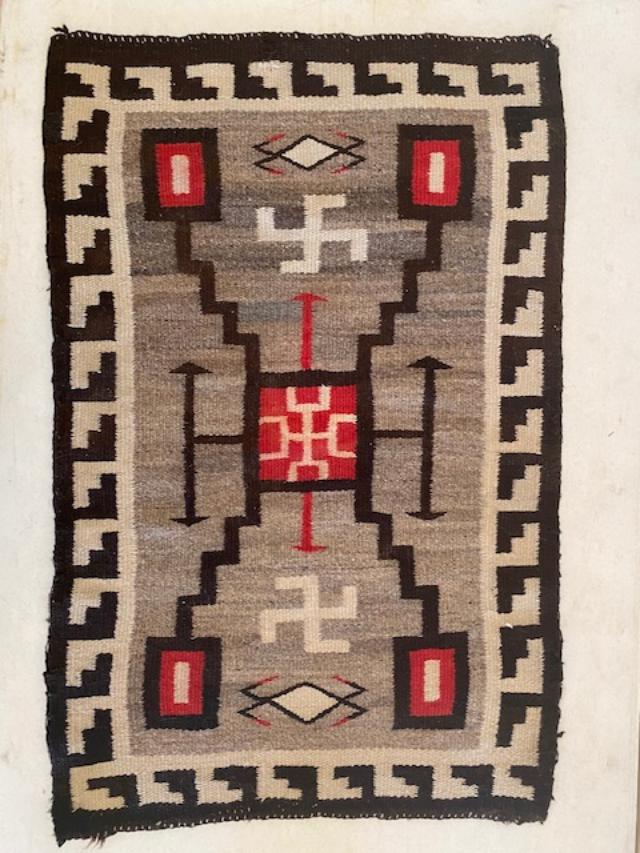 Native American Woven Rug Whirling Log 1940 (1 of 5)