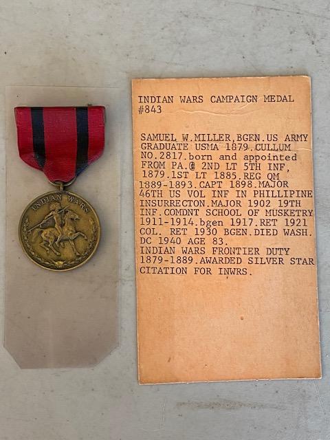 RARE Indian War Medal General Samuel Miller ORIGINAL (1 of 4)