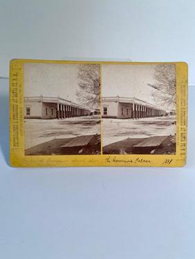Original Sterograph Photograph Governors Palace 1880: Original rare sterograph photo "The Governors Palace" Photographed and published at Santa Fe, New Mexico by Henry Brown. FREE DOMESTIC SHIPPING.
