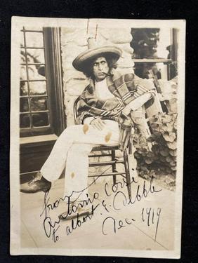 Autographed Photo of Antonio Corsi ca 1919: Italian born actor Antonio Corsi, (1868-1924) is best known for his role in Prodigal Daughters. Original signed autographed photo dated Dec. 1919. The World's First Supermodel: Documentary made on Ant