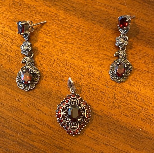 Garnet and Sterling Jewelry Set (1 of 2)