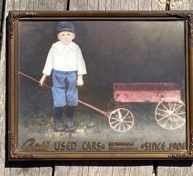 1900 Ball's Used Cards Advertising Frame and Photo (1 of 2)