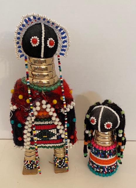 Lot of 2 Ndebele Beaded Coiled Dolls (1 of 4)