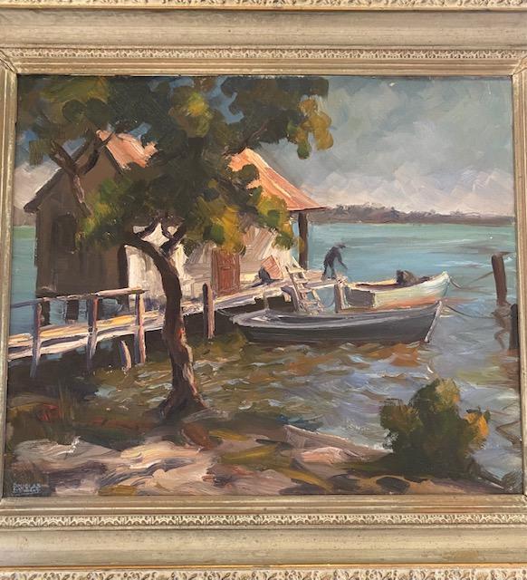 "Cortez Bait Shop" Oil On Canvas By Douglas Stewart (1 of 6)