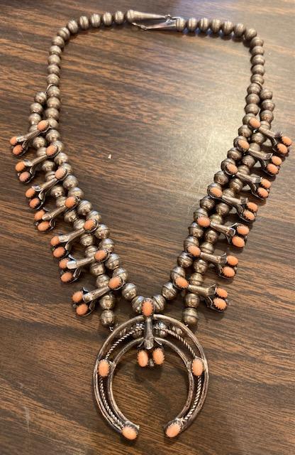 Native American Squash Blossom Necklace Signed G (1 of 2)