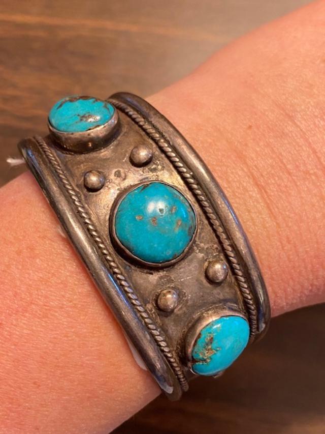 Native American Navajo Turquoise Bracelet sterling (1 of 2)