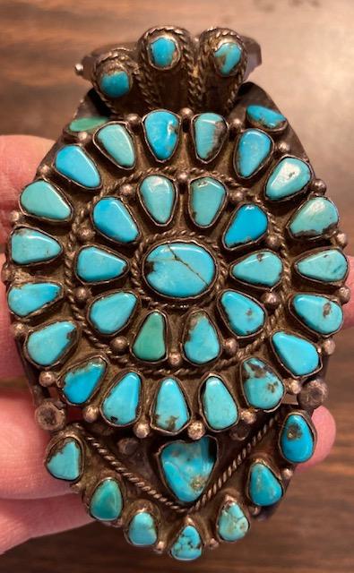 Navajo Indian Cuff Bracelet With Watch Insert 1950/60 (1 of 4)