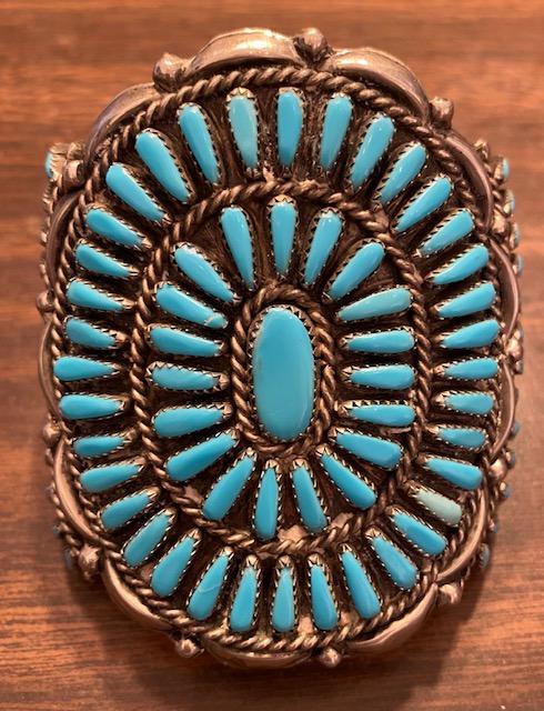 Navajo Indian c 1960 Petit Pointe Cuff Bracelet (1 of 4)