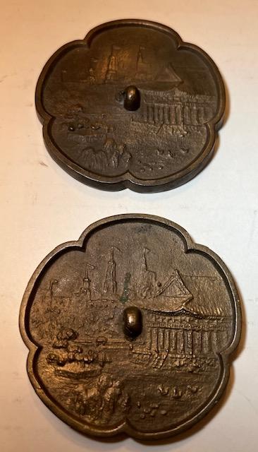 Lot Of 2 Cast Bronze Korean Exposition Medallions (1 of 5)