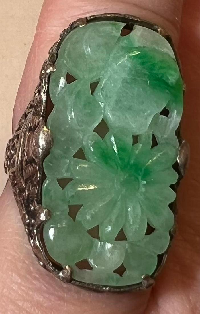 Carved Jade Ring Openwork Ring Chinese (1 of 4)