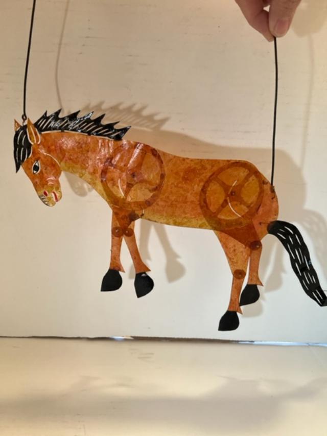 Vintage  Folk Art Chinese Stick Horse Shadow Puppet (1 of 3)