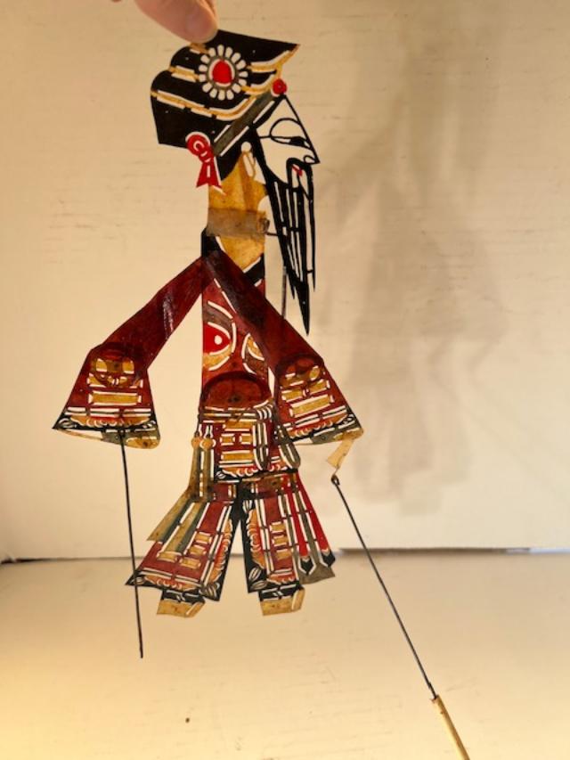 Vintage  Folk Art Chinese Stick Person Shadow Puppet (1 of 3)
