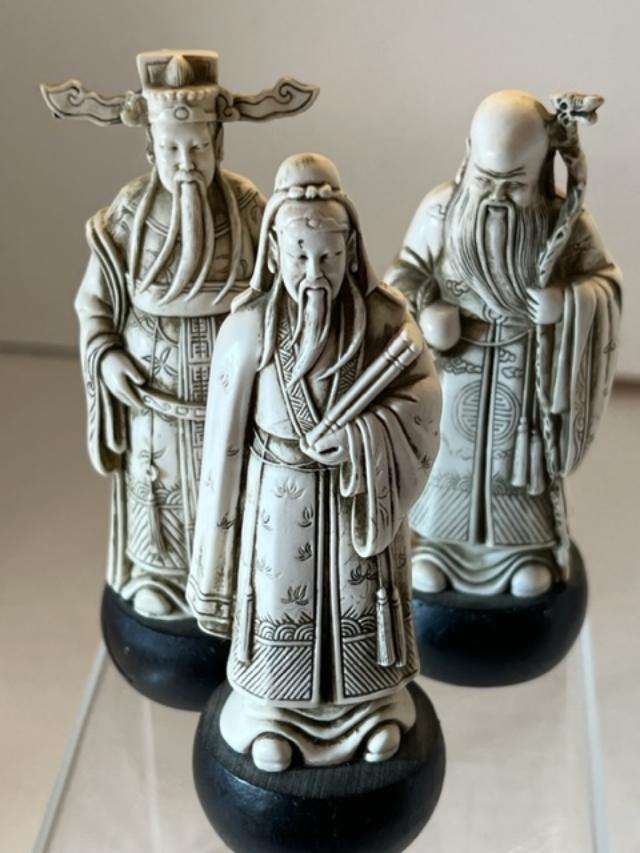 Set of Three Polyresin Vintage Asian Figures (1 of 4)