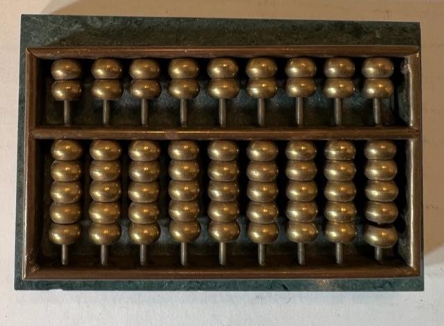 Antique Brass Abacus on Polished Marble Stone (1 of 3)