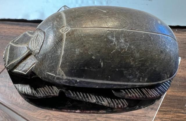 Egyptian Carved Scarab Stone Paperweight (1 of 4)