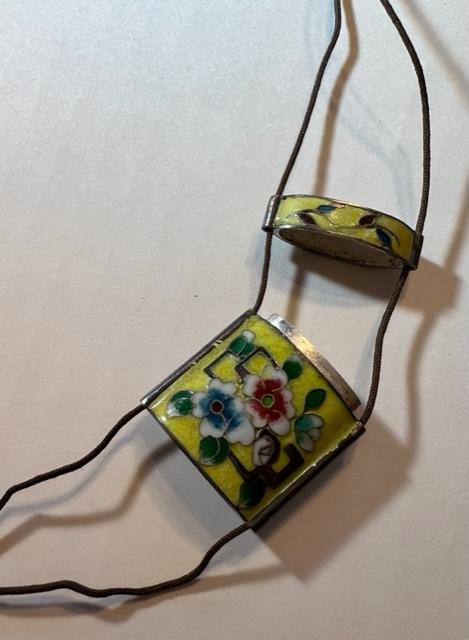 CloisonnÃ© Inro Necklace with a Scroll Holder Pendant (1 of 4)