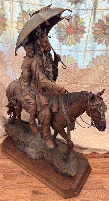 "Honeymoon at Crow Fair" Original Bronze Statue by John Coleman 50 inch ed (1 of 9)