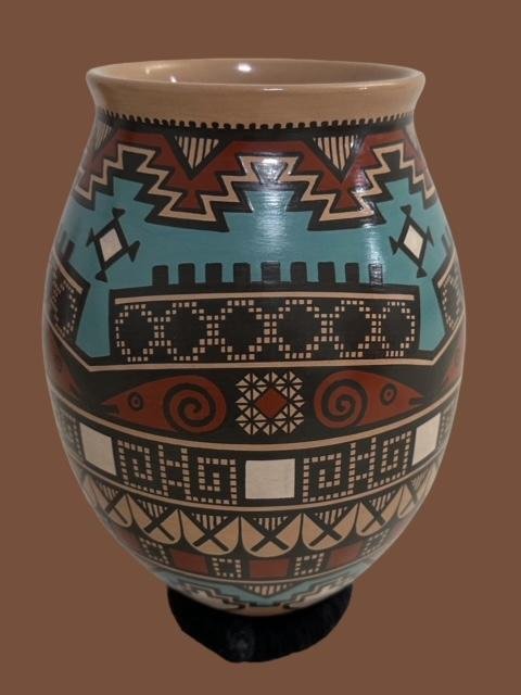 Original Signed Mata Ortiz Vase by Enrique Pedregon Ortiz (1 of 3)