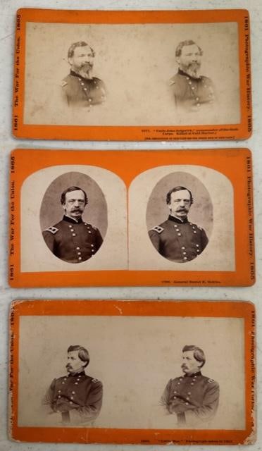 Lot of 3 ORIGINAL Civil War Related Stereographs (1 of 6)