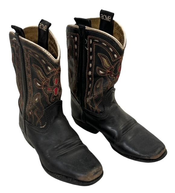 Acme Vintage Children's Leather Cowboy Boots ca 1940 (1 of 3)