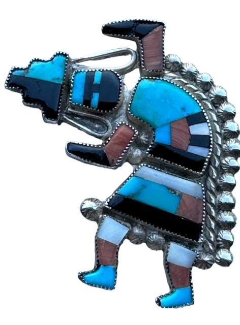 Native American Zuni Bent Rainbow Man Pin (1 of 2)