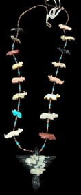 Zuni Native American Animal Fetish Necklace