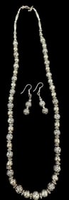 Native American Sterling Necklace and Earring Set