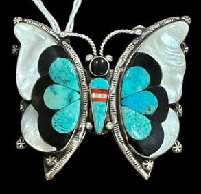 JB Signed Zuni Sterling Pin