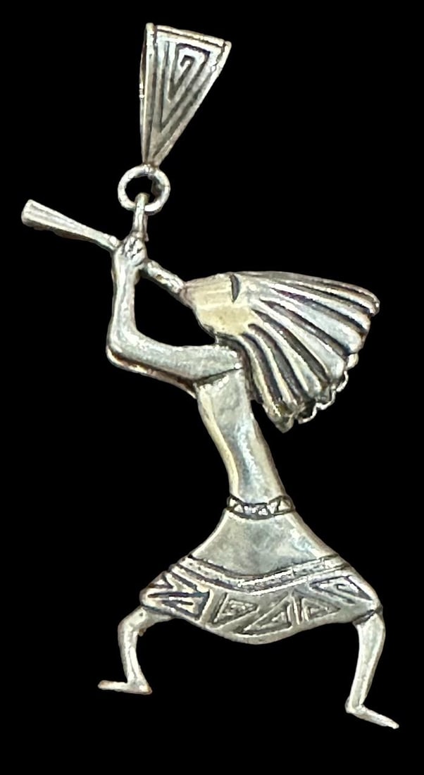 Native American Kokopelli Sterling Pin: Native American sterling (tested) Kokopelli pin. Measures 2.5". Domestic shipping $8. USPS shipping cost only, no additional fees for in-house materials or handling. International shipping calculated