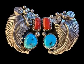 RB Signed Native American Sterling Earrings