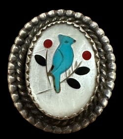 Zuni Bird Multi Stone Sterling Ring