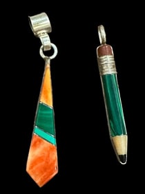 Lot of Two Signed Native American Pendants